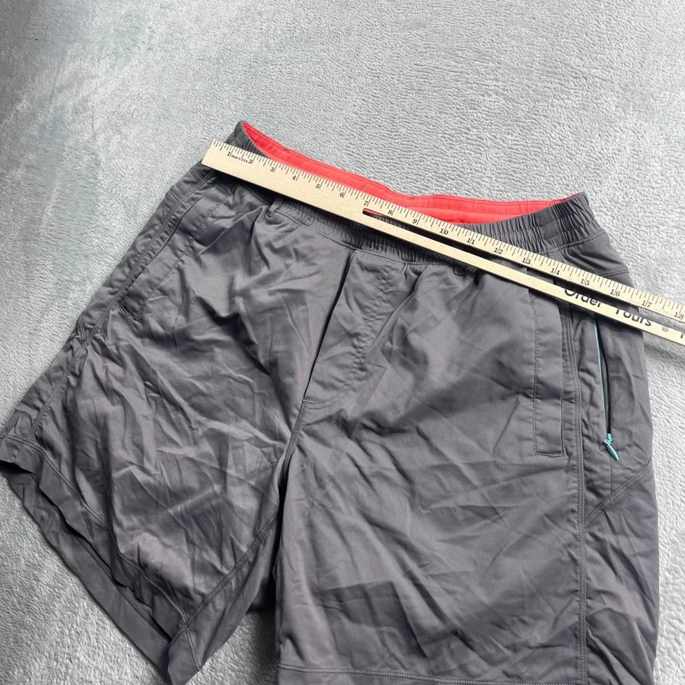 Birddogs Classic Boom Gym Shorts Grey Orange Liner Mens Large L 7 Inch Inseam
